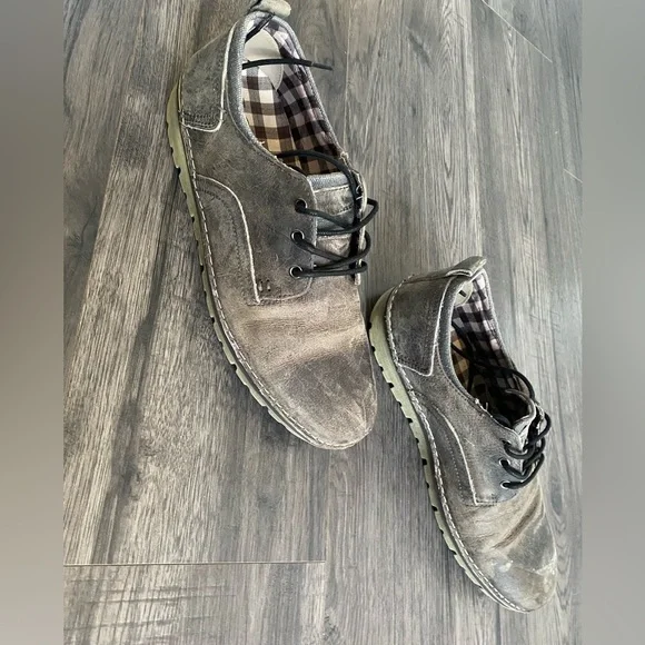 Roan by Bed Stu Arlo Gray Lace Up Leather Oxfords Shoes Size 10.5 Distressed ROAN by Bed Stu Arlo Brown Greenland Leather Oxfords Men main image 2